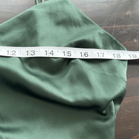 REVOLVE MAJORELLE Green Nina Satin Wrap Mini Spaghetti Strap Dress Women's Large - Picture 11 of 12